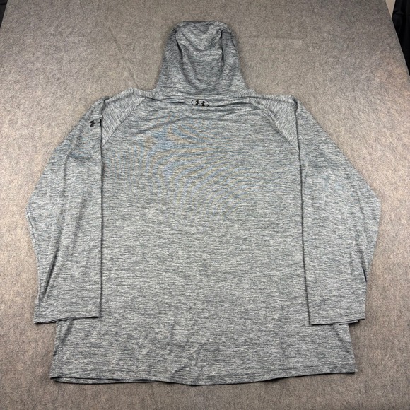 Under Armour Project Rock Bull Gray Heather Hoodie Sweatshirt Men's 3XL HeatGear - Picture 2 of 6